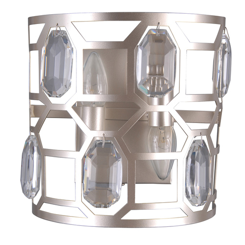 Check Wall Sconce Italux Momento Silver Crystal E14 2-Light WL-43400-2