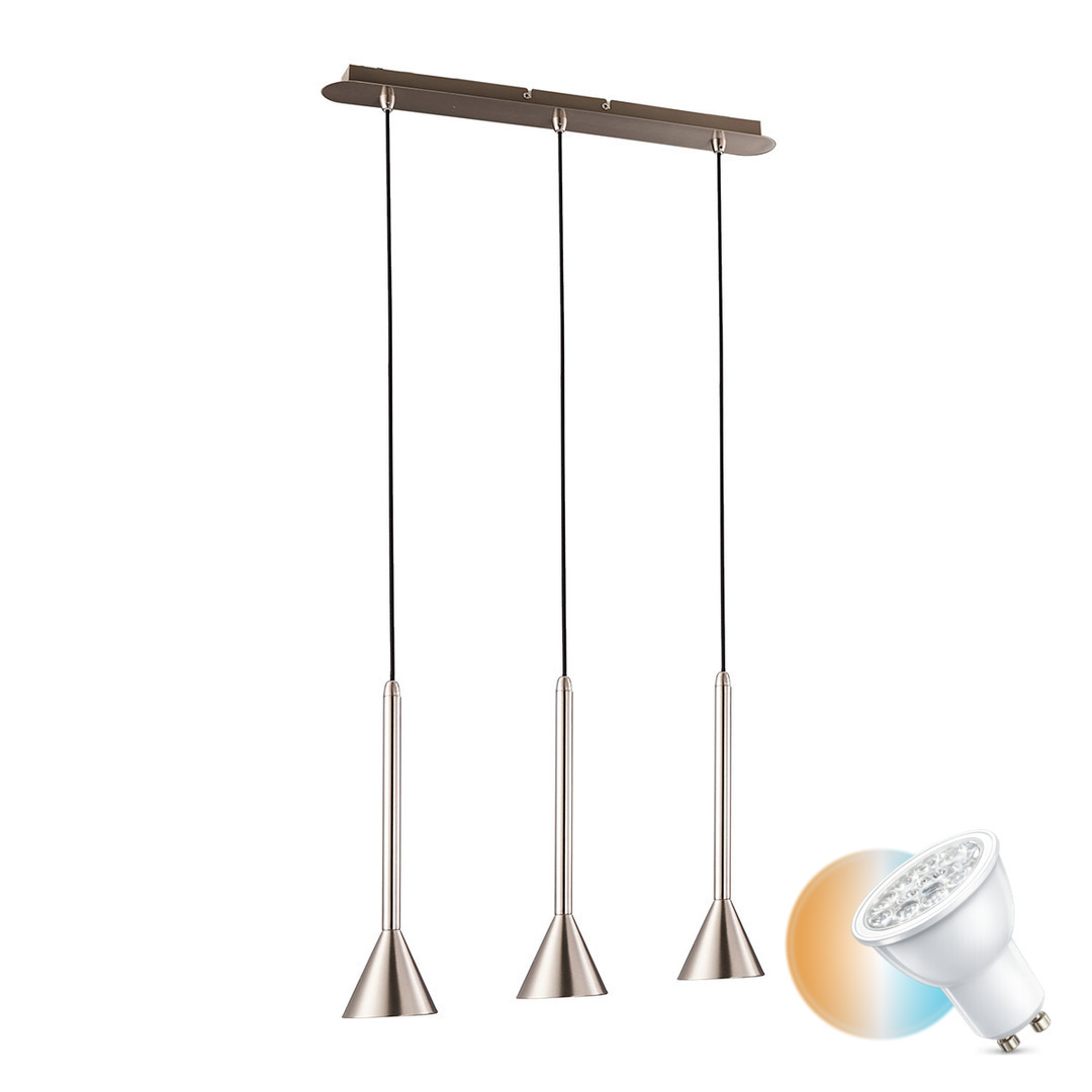 Italux Anela Satin Nickel 3-Light GU10 Pendant Lamp FH31793-AJ13 SN