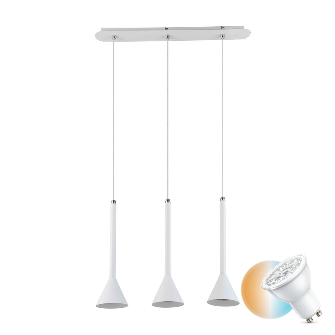 Italux Anela White Sandblasted 3-Light GU10 Pendant Lamp FH31793-AJ13 WH