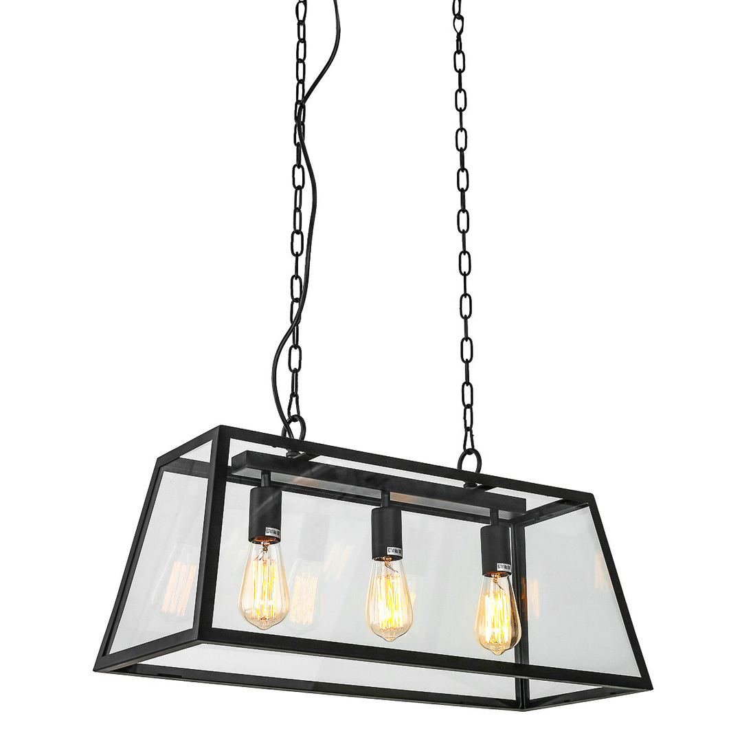 Italux Laverno Black Matt 3-Light Pendant Lamp E27 MD-102621-3-B