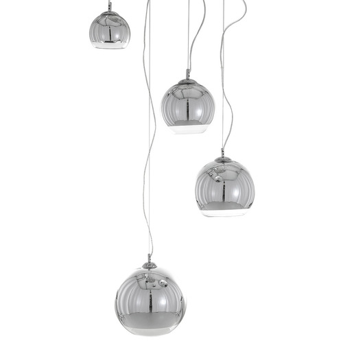 Check Italux Laurent Chrome Glass 4-Light E27 Pendant Lamp MA04914C-004