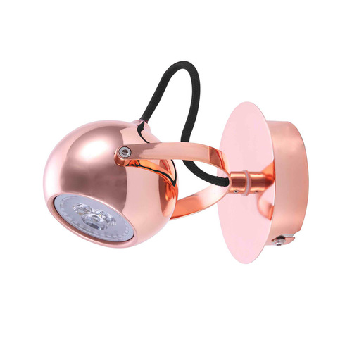 Check Italux Nicola RC GU10 Spotlight Red Copper 10 cm Metal FH5951BJ-80-RC