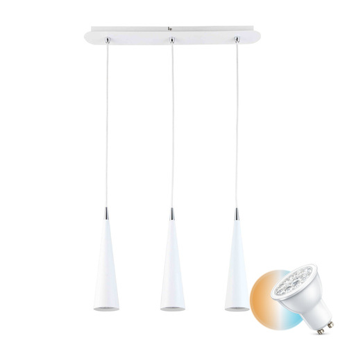 Check Italux Pietro White Sandblasted 3-Light GU10 Pendant Lamp FH31803-AJ13 WH