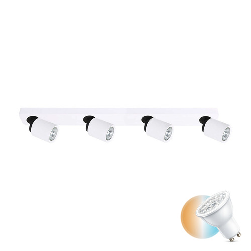 Check Italux Lucien 4-Light GU10 White Sandblasted Spotlight FH31314A11