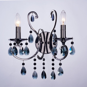 Italux Black Glamor Wall Sconce E14 2-Light Metal Alloy 32x26x18 cm MB72709-2BCH small 1