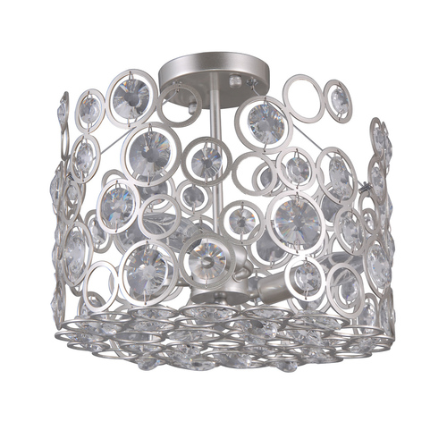 Check Italux Nardo Silver Crystal Ceiling Light E14 3-Bulb PNPL-33064-3-CH.S