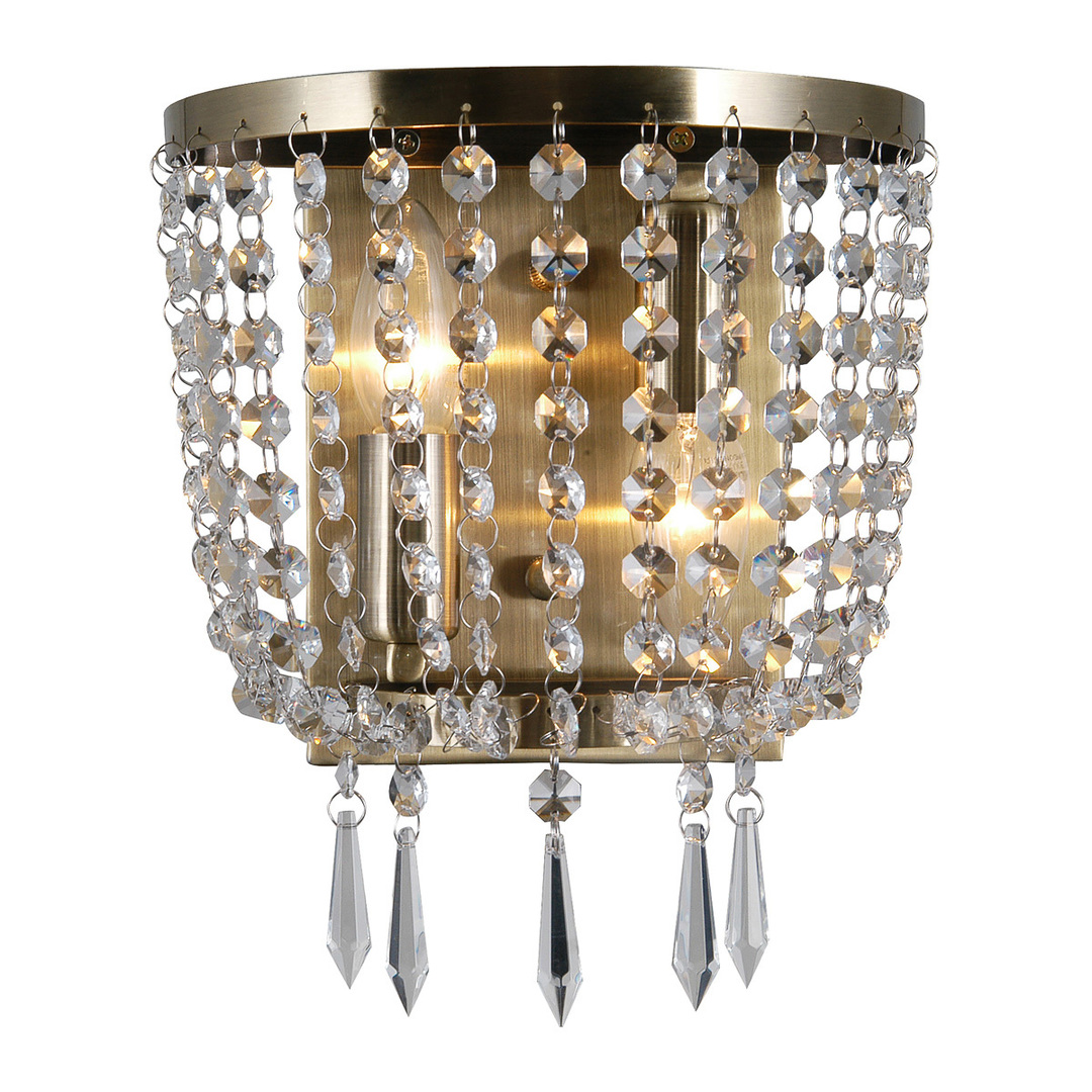 View Italux Brown Crystal Glass 2-Light E14 Wall Sconce WL-30138-2B Italux Brown Crystal Glass 2-Light E14 Wall Sconce WL-30138-2B