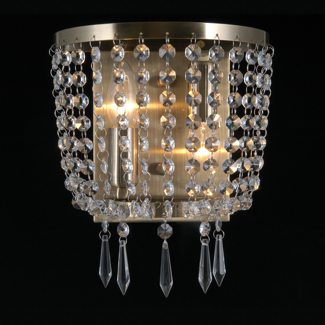Preview Italux Brown Crystal Glass 2-Light E14 Wall Sconce WL-30138-2B Italux Brown Crystal Glass 2-Light E14 Wall Sconce WL-30138-2B