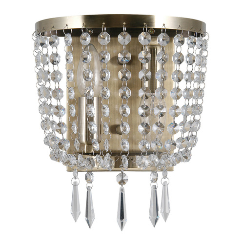 Check Italux Brown Crystal Glass 2-Light E14 Wall Sconce WL-30138-2B