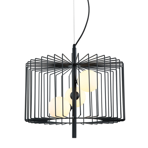 Check Pendant Light Italux Daren 3xG9 Black Steel Glass 45 cm MDM-3937/3 BK