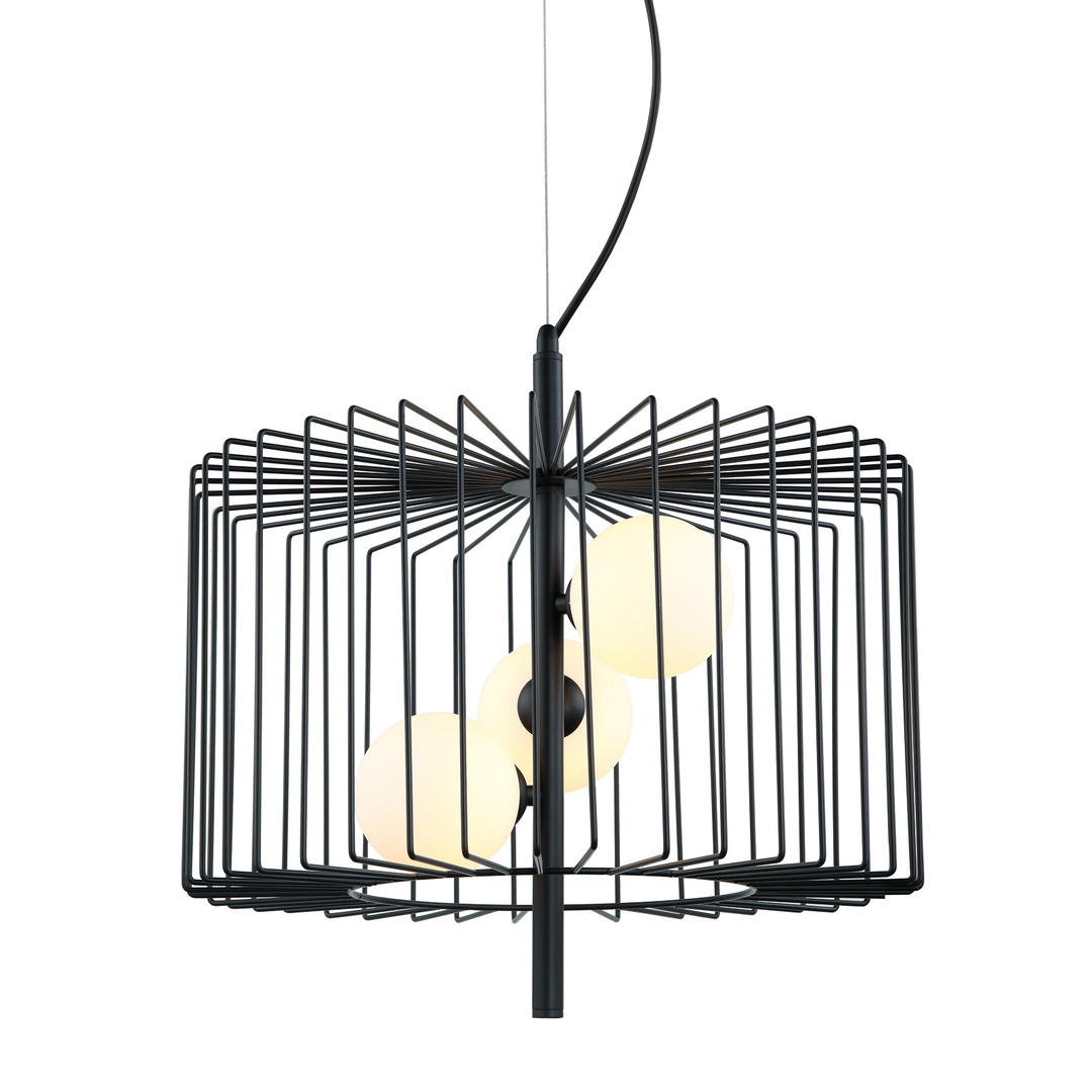 Pendant Light Italux Daren 3xG9 Black Steel Glass 45 cm MDM-3937/3 BK