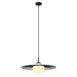 Pendant Light Italux Sally E27 Black Steel Glass MDM-4003/1 BK small 1