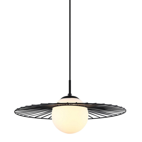 Check Pendant Light Italux Sally E27 Black Steel Glass MDM-4003/1 BK