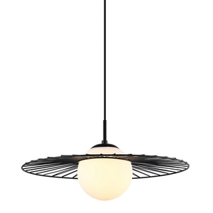 Pendant Light Italux Sally E27 Black Steel Glass MDM-4003/1 BK small 0