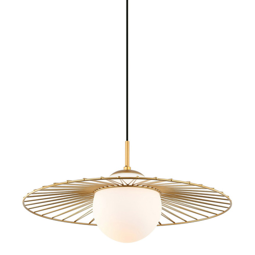 Check Italux Sally Gold White Pendant Light E27 MDM-4003/1 GD