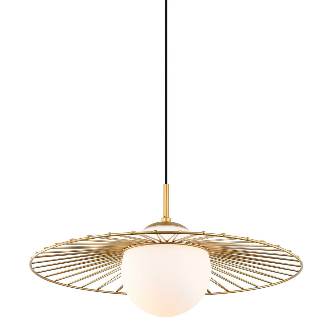 Italux Sally Gold White Pendant Light E27 MDM-4003/1 GD