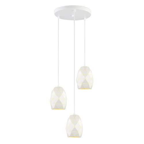 Check Italux Harley White Pendant Light E27 3-Light Steel 35 cm MDM-3480/3A W