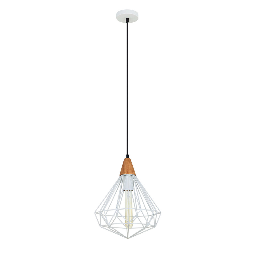 Italux White Pendant Light Maelle E27 Steel 25 cm MDM-2591/1S WH