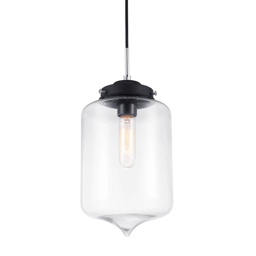 Pendant Light Italux Black Transparent Retro E27 17 cm MDM2095/1 B