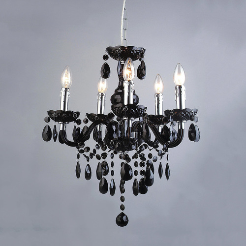 Check Italux Black 5-Light E14 Chandelier 48 cm L.90690/5BL