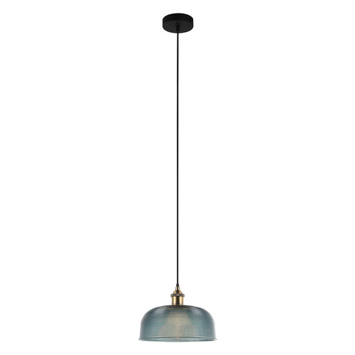 Check Italux Blue Retro Pendant Lamp E27 Steel Glass MDM-2916/1 BL