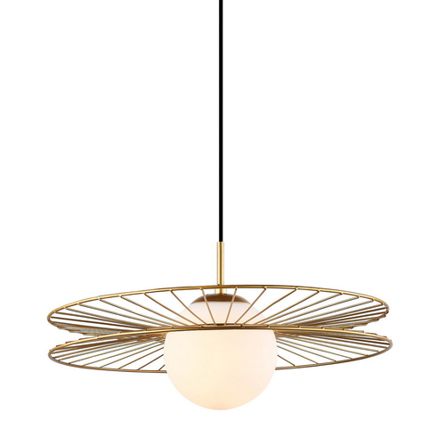 Check Italux Sandy Gold White Pendant Light E27 11 cm MDM-4002/1 GD