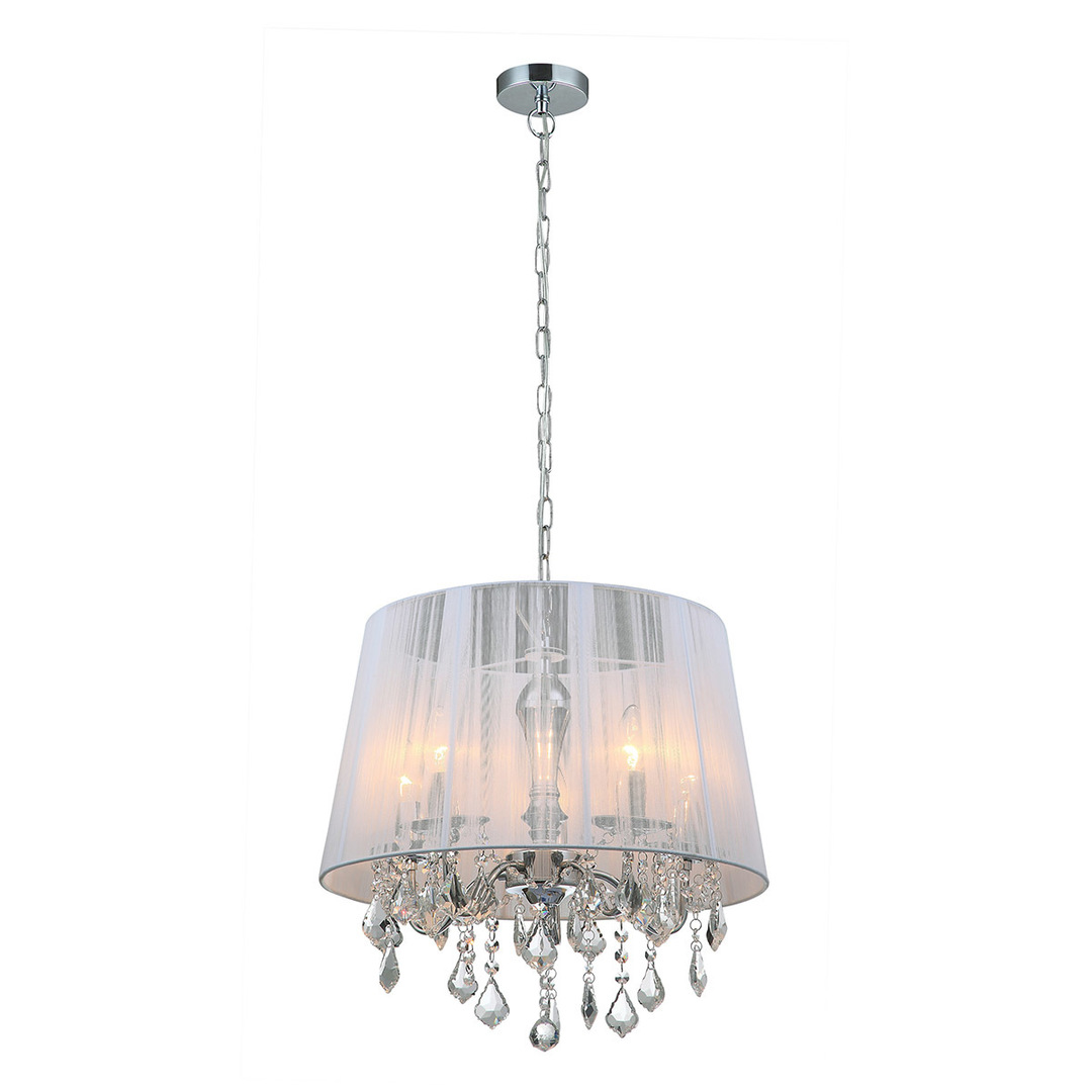 Italux Cornelia 5-Light Chrome Crystal Pendant Lamp E14 White 45 cm MDM-2572/5 W