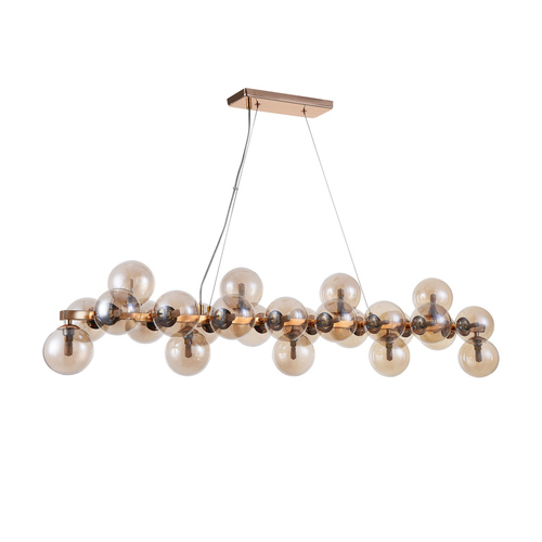 Check Italux Cabella G9 Pendant Light Gold Cognac 25-Light Steel Glass PND-5252-A-25-GD-CGN
